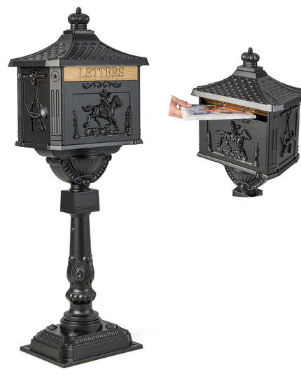 Cast Aluminum Mailbox with Post - Giantex