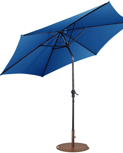 Giantex Patio Umbrella with Base Stand, 9ft Market Umbrella