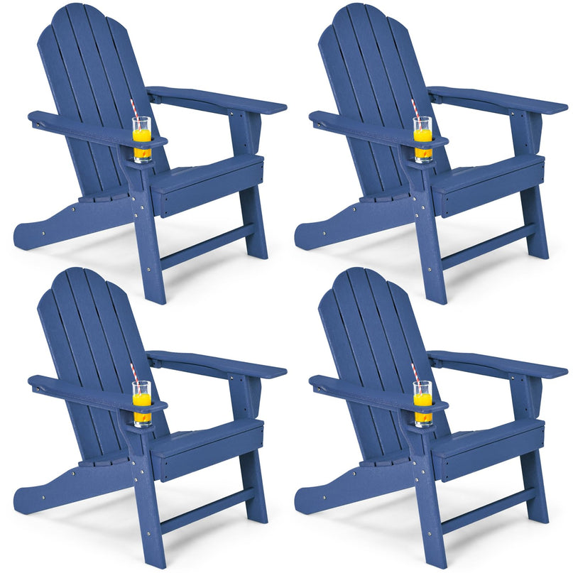 Adirondack Chair with Cup Holder, Outdoor Patio Weather Resistant Chair