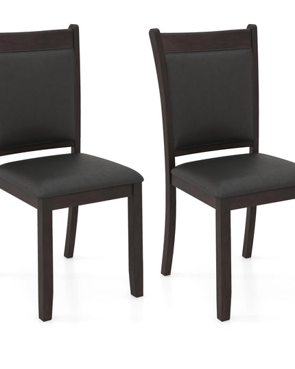 Giantex Wooden Dining Chairs Set, Modern Armless Kitchen Chairs w/Padded Backrest & Seat, Rubber Wood Frame