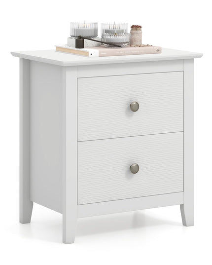 Giantex White and Black Nightstand