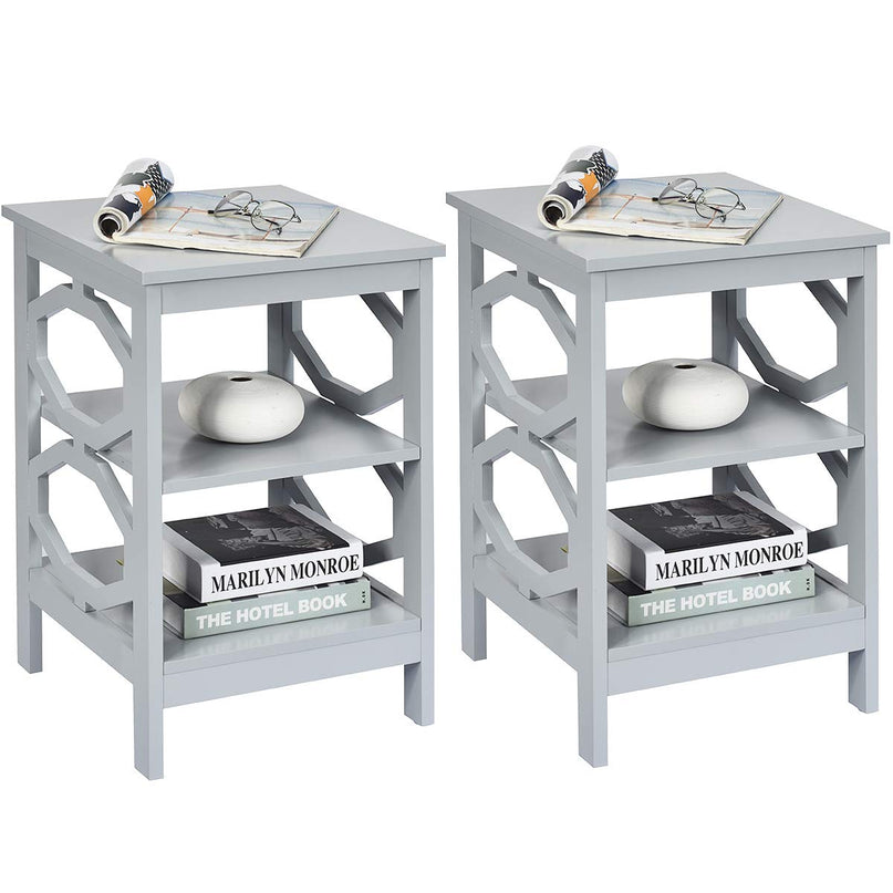 Giantex Nightstand 3-Tier End Table Multifunctional