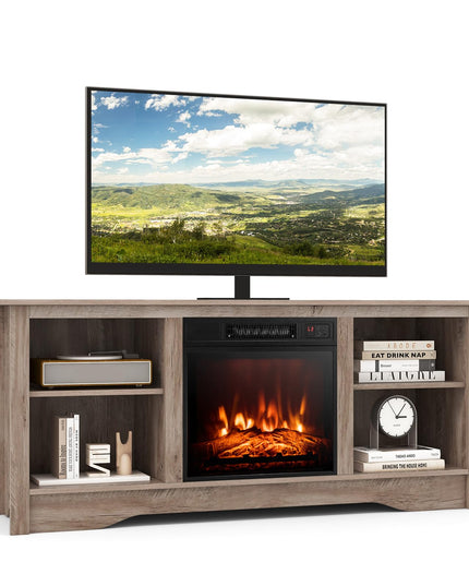 Giantex TV Stand with Fireplace - TV Cabinet with Adjustable Shelves