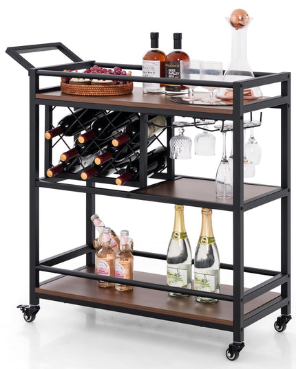 Giantex Bar Cart, 3 Tier Serving Cart for Home