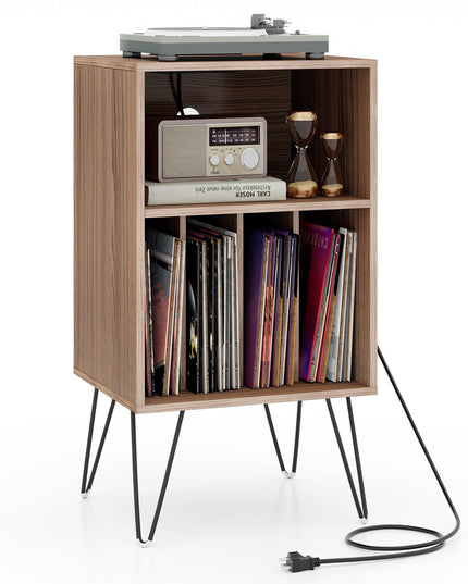Giantex Record Player Stand with Charging Station