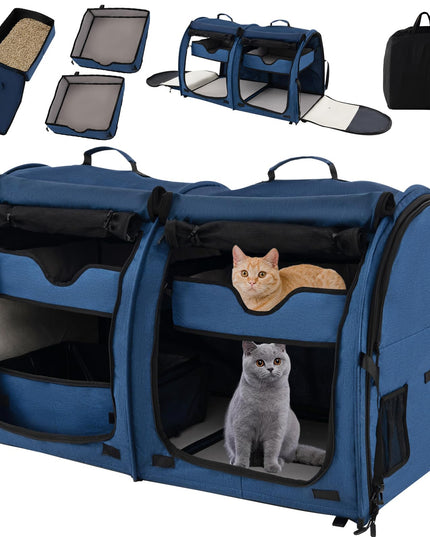 Giantex 40 Inch Cat Carrier with Double Compartments