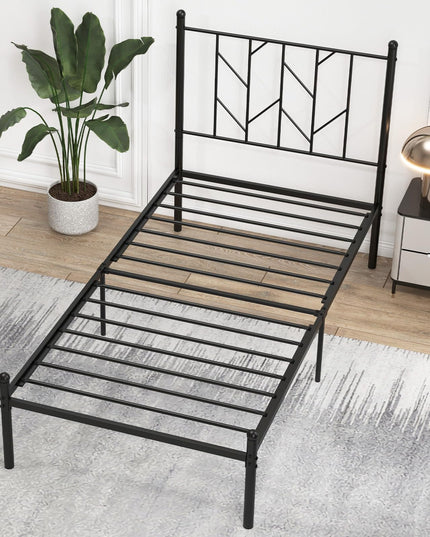 Giantex Metal Bed Frame with Victorian Style Headboard