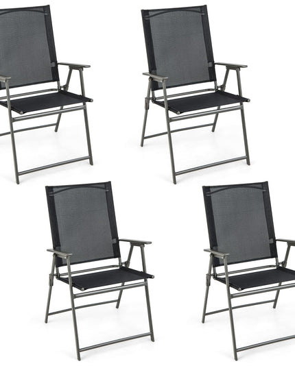 Patio Folding Chairs Set - Giantex