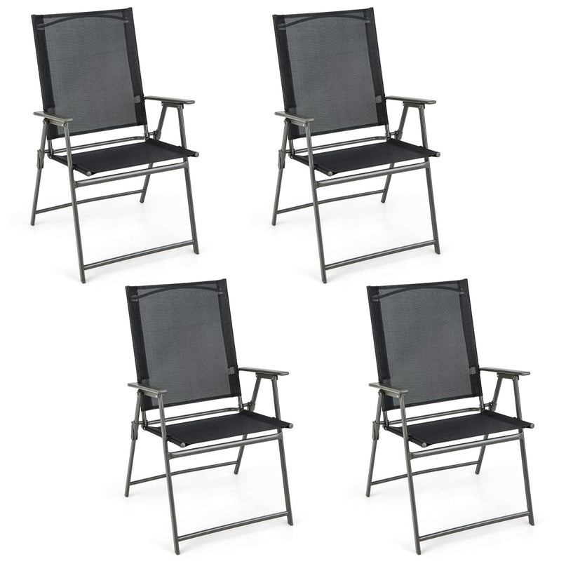 Patio Folding Chairs Set - Giantex