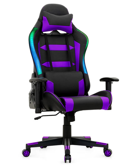 Giantex RGB Gaming Chair, Ergonomic Video Game Chair with Led Light