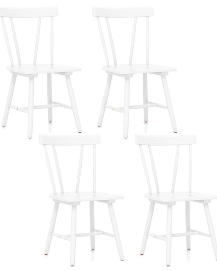Giantex Windsor Chairs, Armless Dining Chairs with Solid Rubber Wood Frame