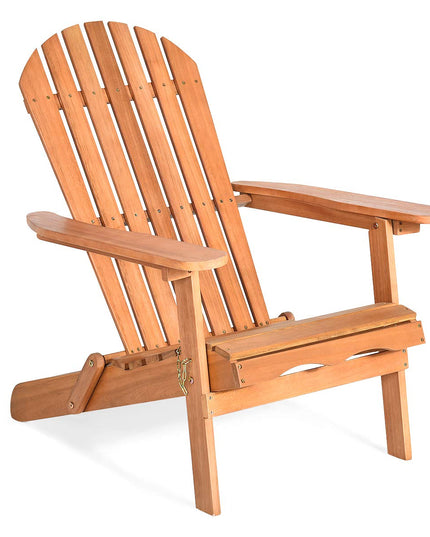 Giantex Adirondack Chair Wooden and Foldable Outdoor Lounger Chair 34"X28"X35.5"