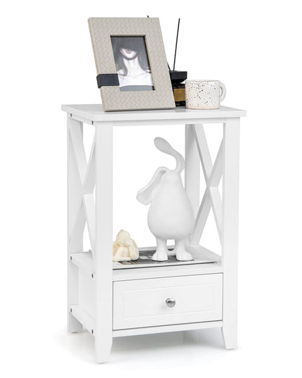 Lot de tables de chevet Giantex Modern X-Design