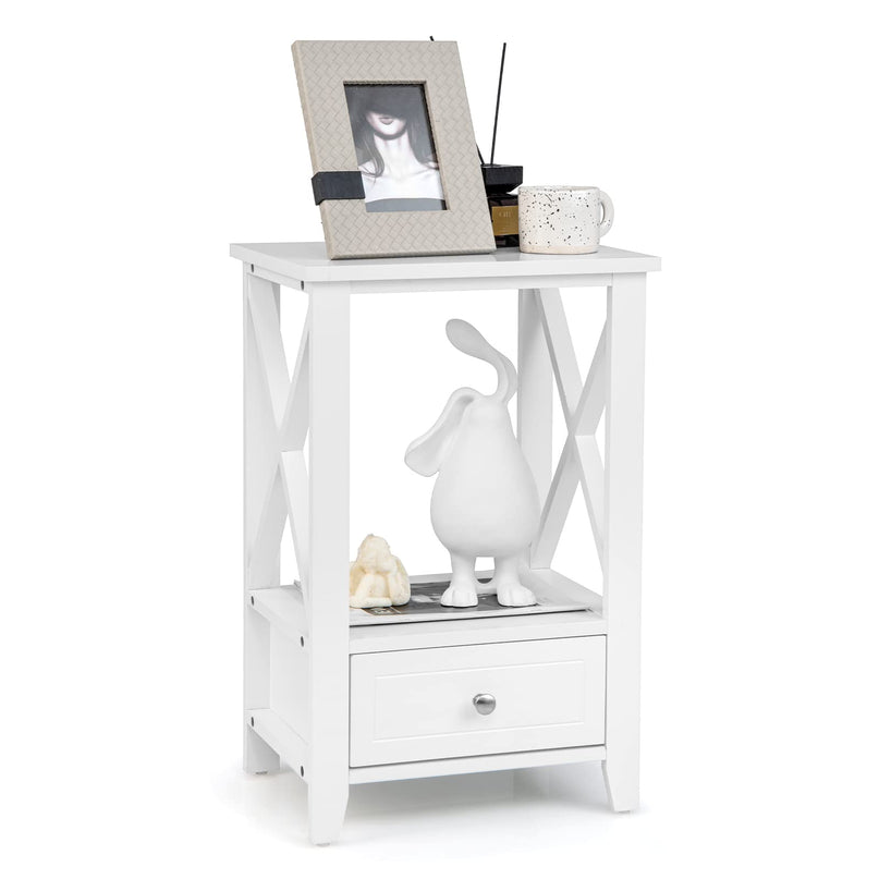 Giantex Modern X-Design Nightstand Set