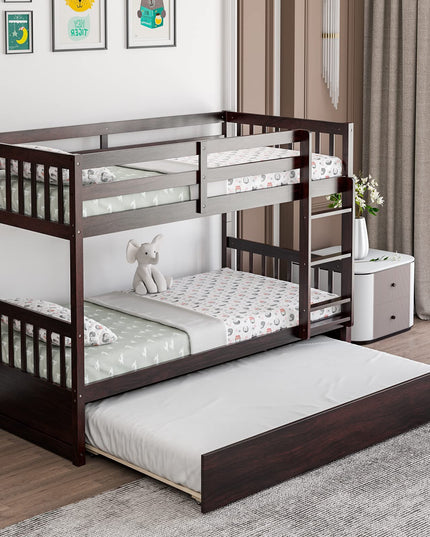 Twin Over Tiwn Bunk Bed with Trundle - Giantex