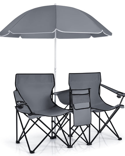Giantex Camping Chairs Double Folding Chair with Canopy