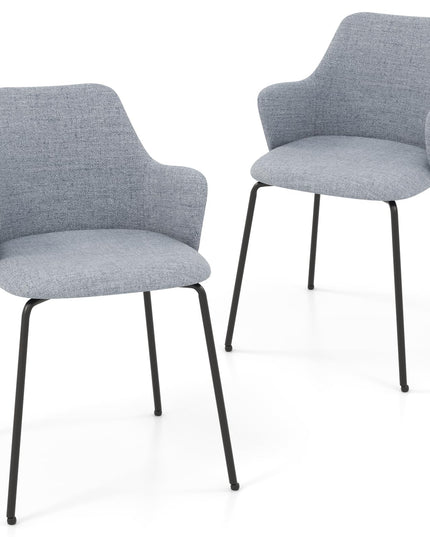 Giantex Dining Chairs Set, Upholstered Accent Chairs w/Curved Backrest