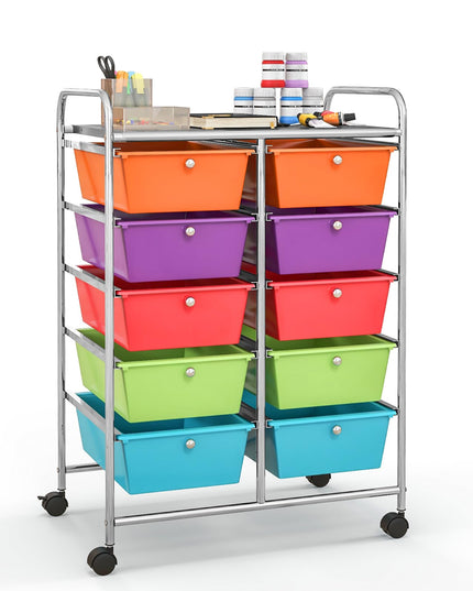 10 Drawers Rolling Cart, Classroom Organizers - Giantex