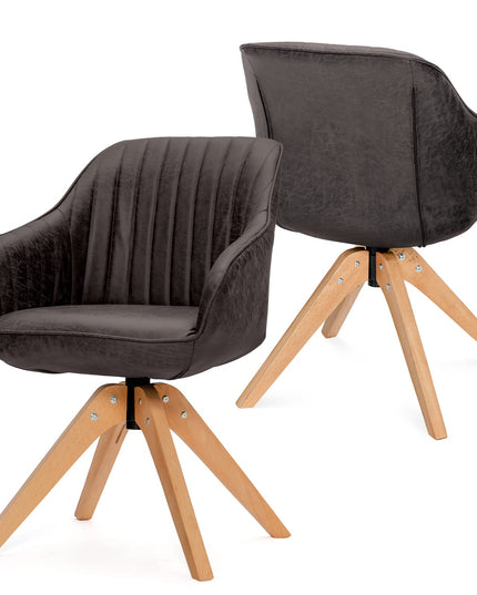 Giantex Swivel Accent Chair for Desk - Set of 2 Armchair Without Wheel