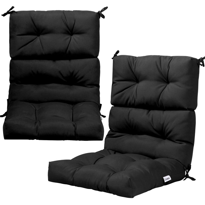 4.5 Inch Thick Outdoor High Back Chair Pads | Tufted Patio Cushion
