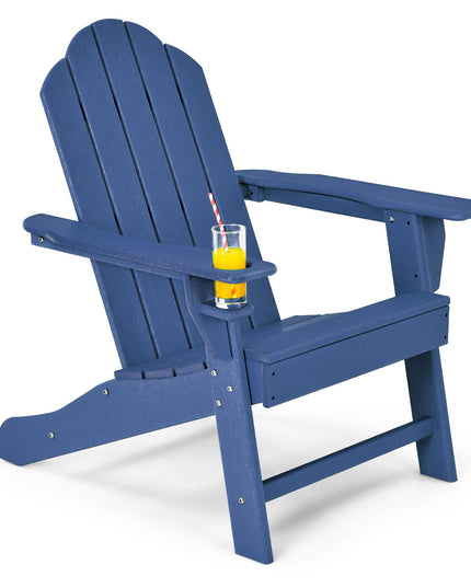 Adirondack Chair with Cup Holder, Outdoor Patio Weather Resistant Chair