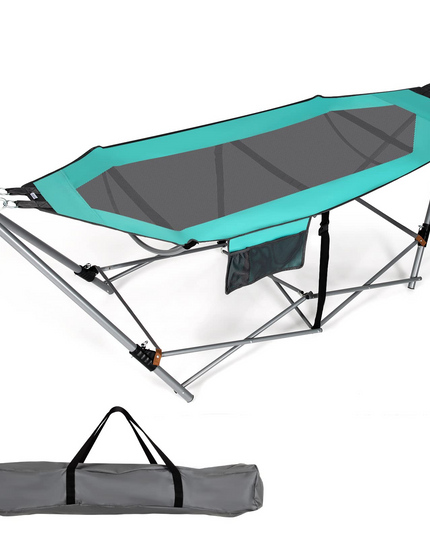 Giantex Portable Folding Hammock, Lounge Camping Bed with Hammock Stand