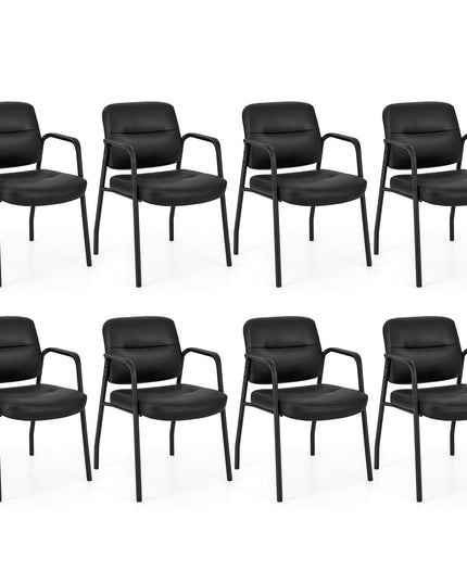Giantex Waiting Room Chair Set - Upholstered Reception Chairs with Mixed PU Leather