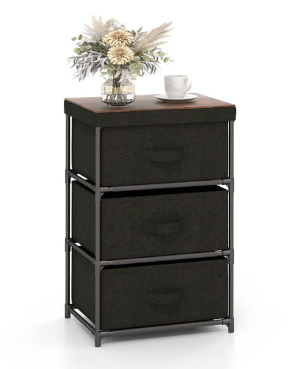 Giantex Nightstand Set of 2 with 2 Fabric Drawers