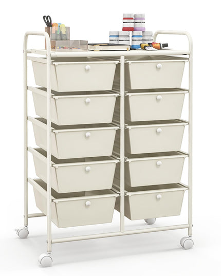 10 Drawers Rolling Cart, Classroom Organizers - Giantex