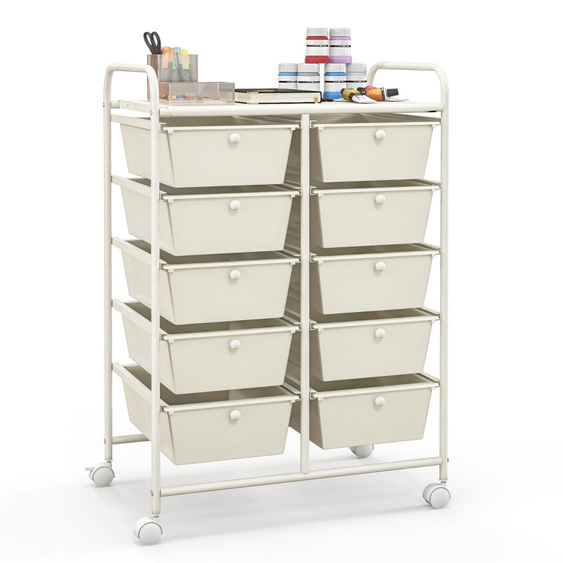 10 Drawers Rolling Cart, Classroom Organizers - Giantex