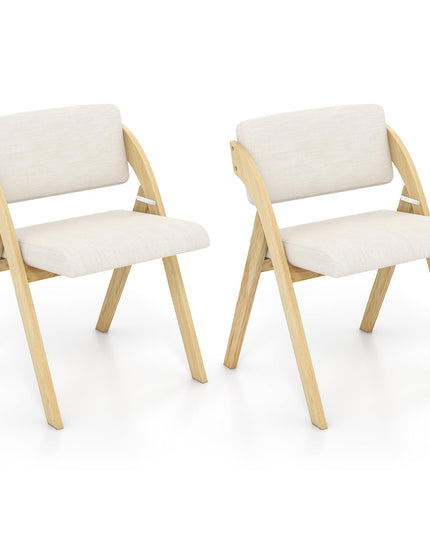 Giantex Folding Dining Chairs Set, Portable Kitchen Chairs with Padded & Seat Backrest
