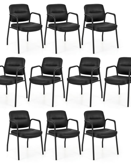 Giantex Waiting Room Chair Set - Upholstered Reception Chairs with Mixed PU Leather