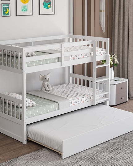 Twin Over Tiwn Bunk Bed with Trundle - Giantex