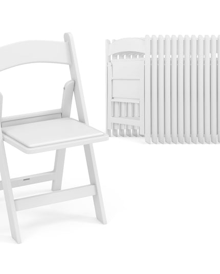 Giantex Folding Chairs with Padded Seat, All-Weather Resin Frame
