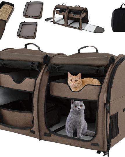 Giantex 40 Inch Cat Carrier with Double Compartments