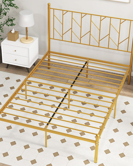 Giantex Metal Bed Frame with Victorian Style Headboard