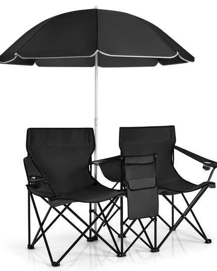 Giantex Camping Chairs Double Folding Chair with Canopy