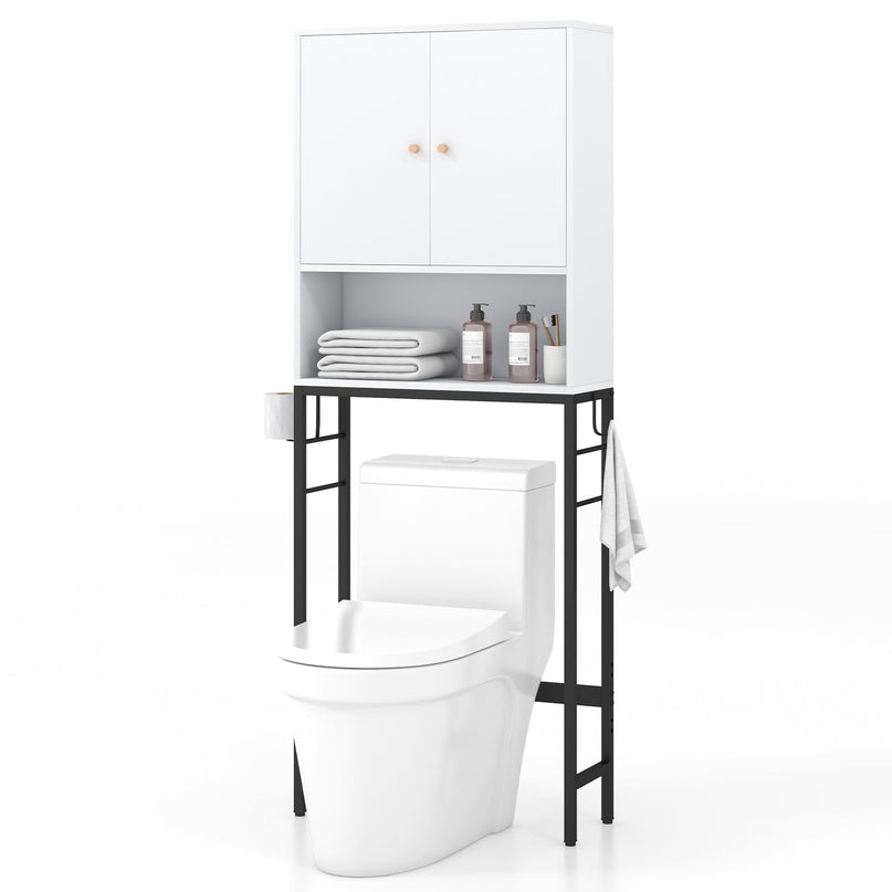 Giantex Over The Toilet Storage Cabinet - Toilet Shelf Rack with Anti-Tip Device