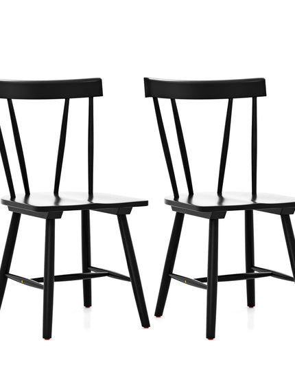 Giantex Windsor Chairs, Armless Dining Chairs with Solid Rubber Wood Frame