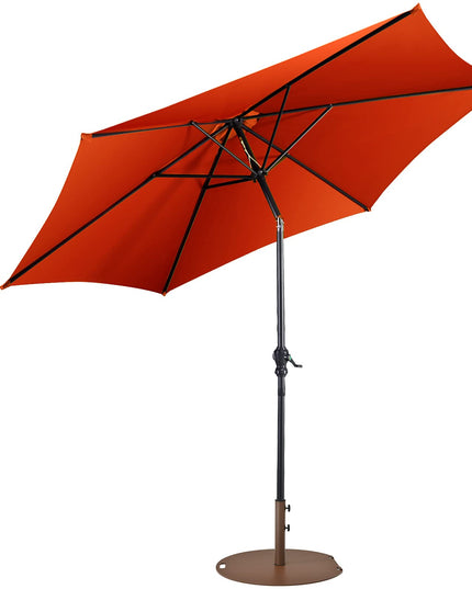 Giantex Patio Umbrella with Base Stand, 9ft Market Umbrella