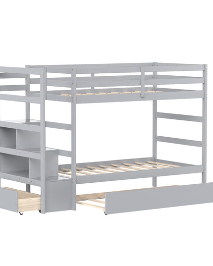 Giantex Twin-Over-Twin Bunk Bed with Trundle