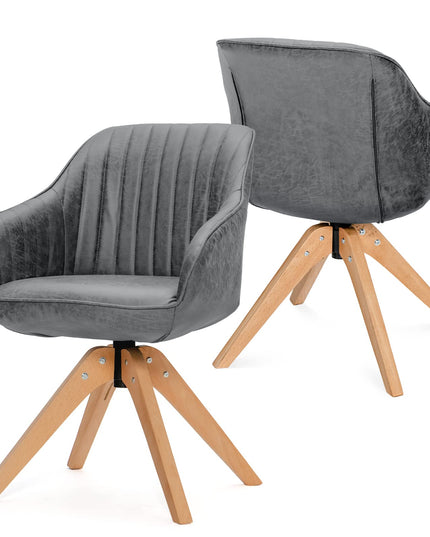 Giantex Swivel Accent Chair for Desk - Set of 2 Armchair Without Wheel