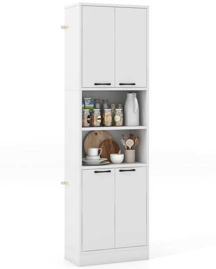 Giantex Kitchen Pantry Cabinet, 75” Tall Freestanding Cupboard with Doors & Shelves