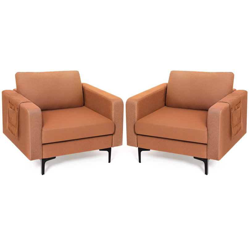 Giantex Modern Accent Chair w/Comfy Thick Cushion, Magazine Pockets