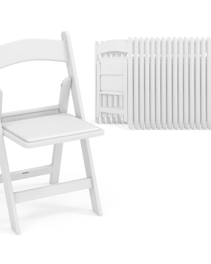 Giantex Folding Chairs with Padded Seat, All-Weather Resin Frame