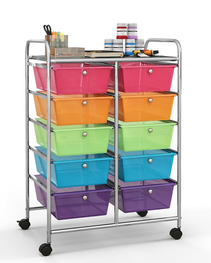 10 Drawers Rolling Cart, Classroom Organizers - Giantex