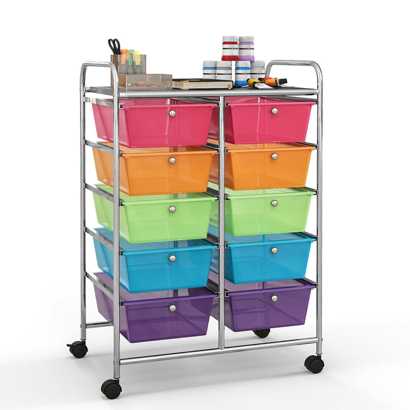 10 Drawers Rolling Cart, Classroom Organizers - Giantex