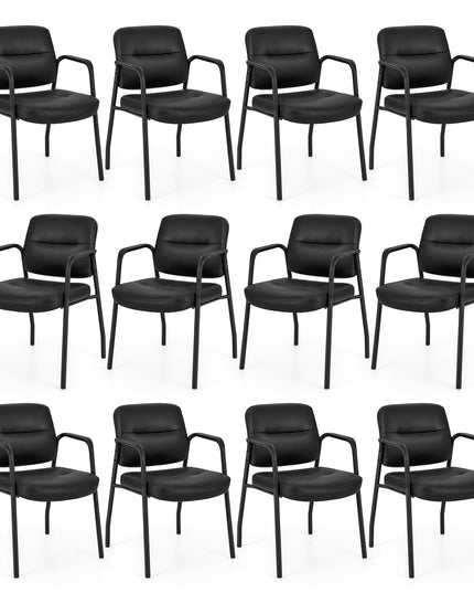 Giantex Waiting Room Chair Set - Upholstered Reception Chairs with Mixed PU Leather