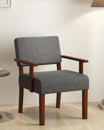 Giantex Modern Accent Chair, Linen Living Room Arm Chair w/Soft Padded Seat & Backrest