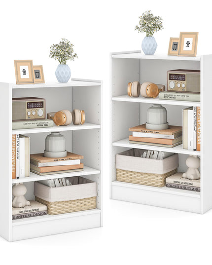 Giantex 3-Cube Bookcase White - 3-Tier Modern White Open Bookshelf with Adjustable Shelves